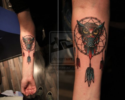 Dreamcatcher Tattoo On Right Forearm